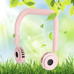 Rechargeable Neck Hanging Fan PINK