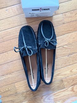 Black Moccasins, Minnetonka, Men’s size 11.5