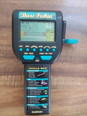 Photo Bass Fishin Electronic Handheld Fishing Game Radica 1996 Tested and Works