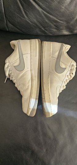 Nike Air Force 1 in white and grey sneakers used no box.size 9.5