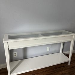 White and Glass Console Table 