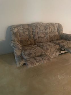 Floral Patterned Fabric Recliner Sofa