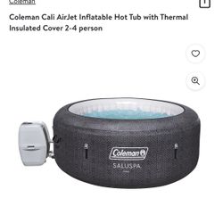 coleman cali airjet inflatable hot tub with thermal insulated cover 2-4 person