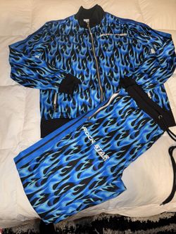 Large Rock Star Denim Sweat Pants And Jacket Set