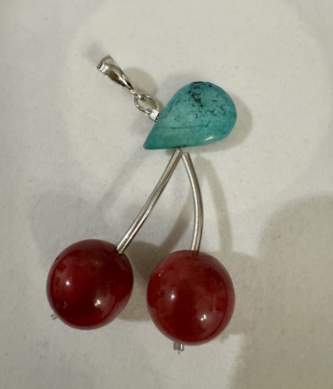 Vintage 925 sterling silver cherry turquoise 3” pendant 20.87 grams  In great condition