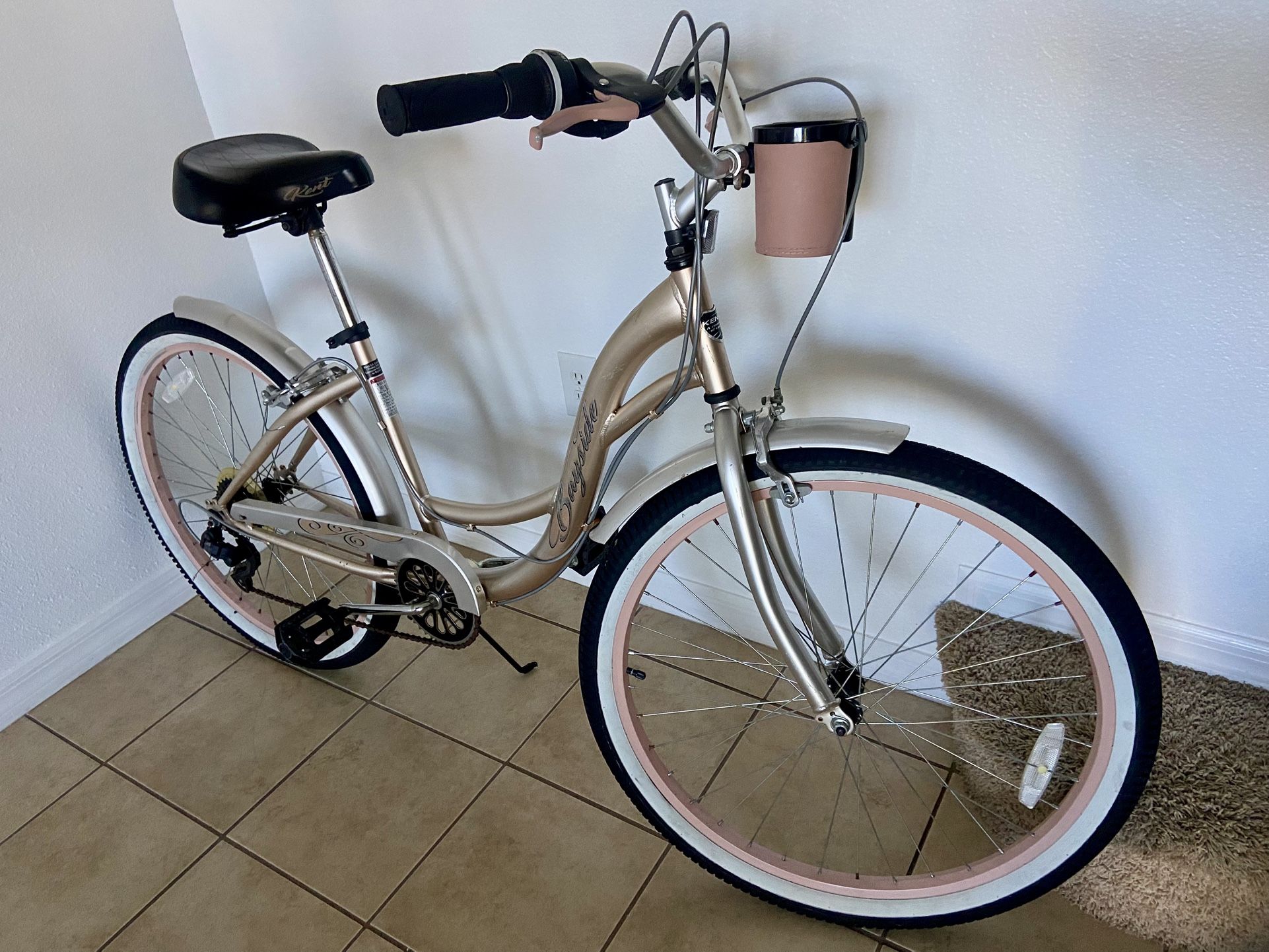 Kent 26" Bayside Women's Cruiser Bicycle in the rose gold/champagne