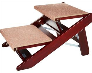 Pine Frame Dog RampSteps, 2 Step,Brown