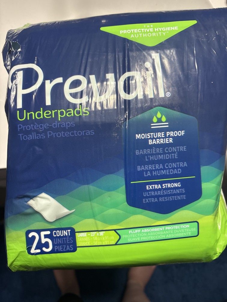 Prevail Underpads $6/Pack (25 Underpads)