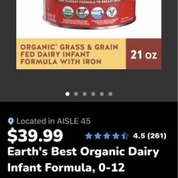 Earths Best Organic Infant Formula