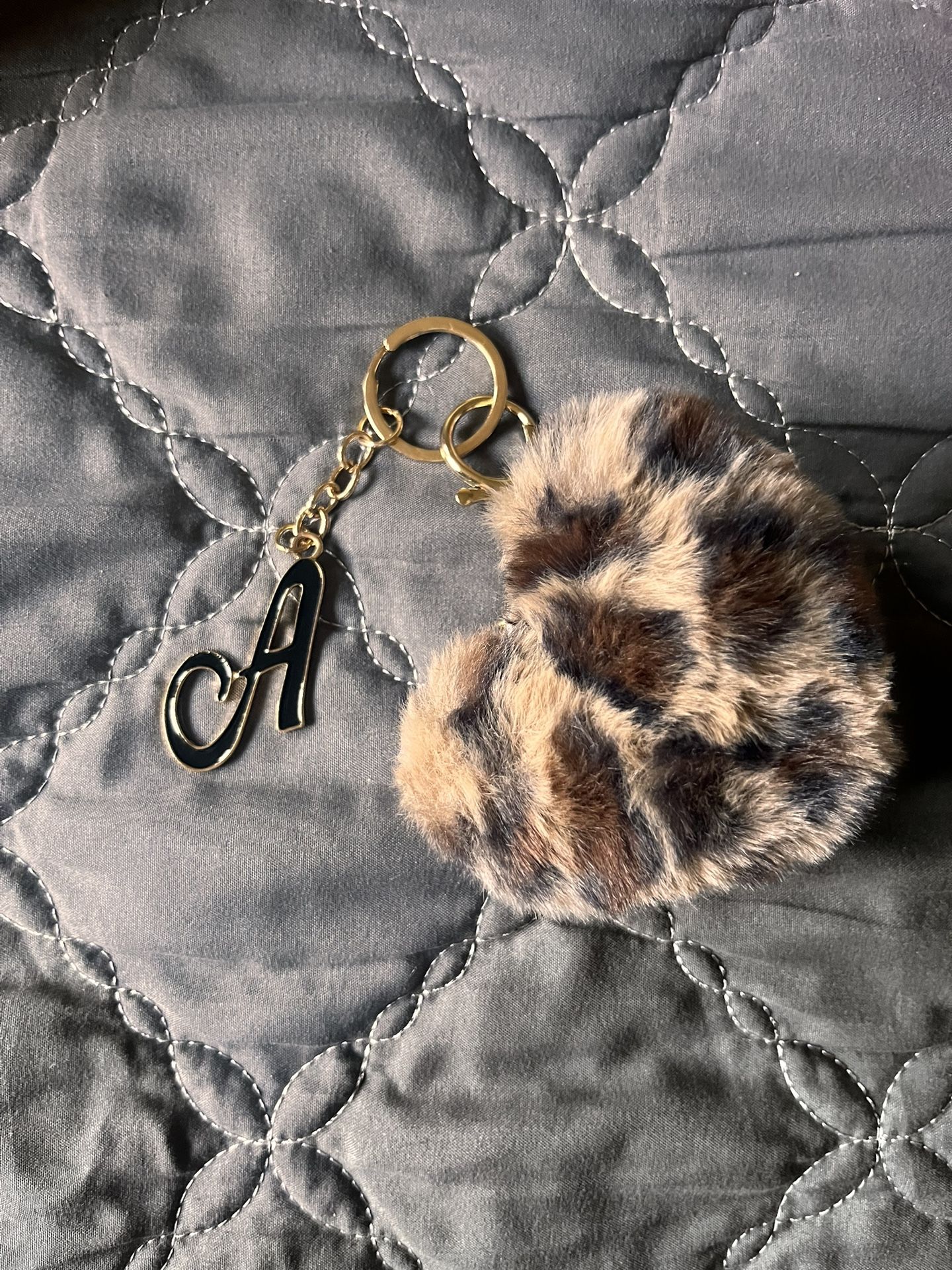 Heart And Letter “A” Keychain/purse Bling