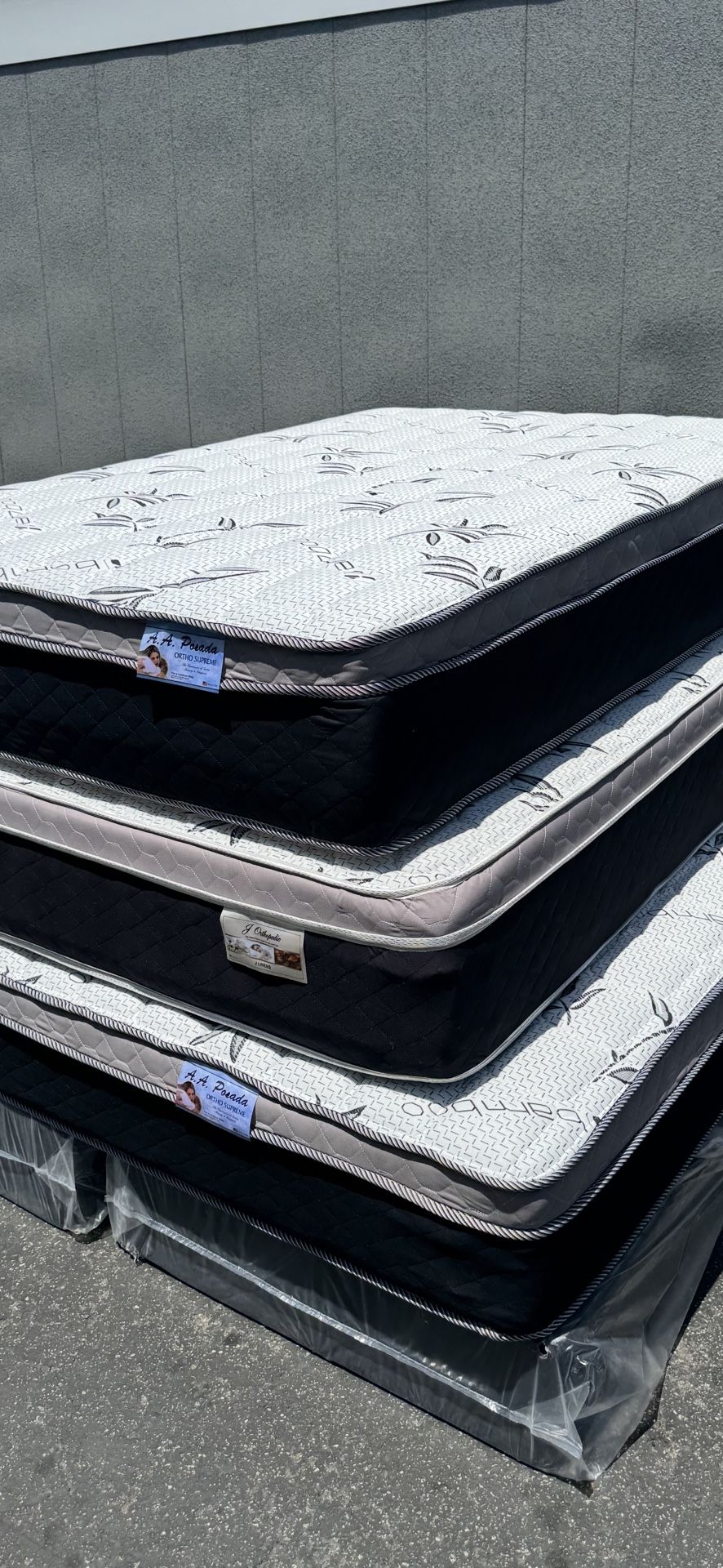 New Queen Mattress And Box Spring Bamboo Pillowtops!