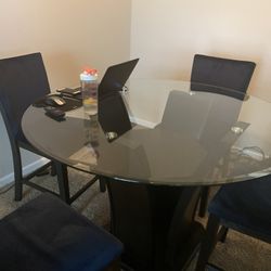 Glass Dining Table Set (Table + 4 Chairs) – $220