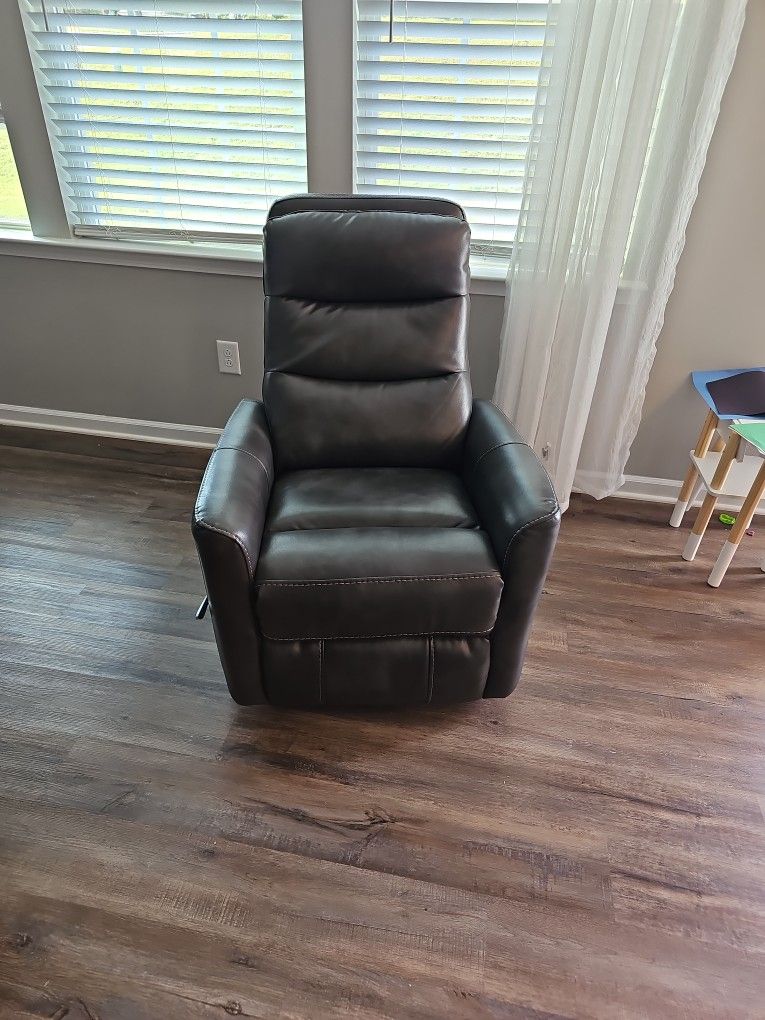 Bolero Gray Faux Leather Swivel Glider Recliner
