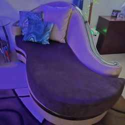 Formal Sofa And Chaise; Brown & Cream Colors