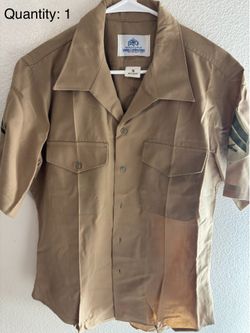 DCSP Valor Collection USMC Marine Corps Short Sleeve Khaki Service Shirt Size 16