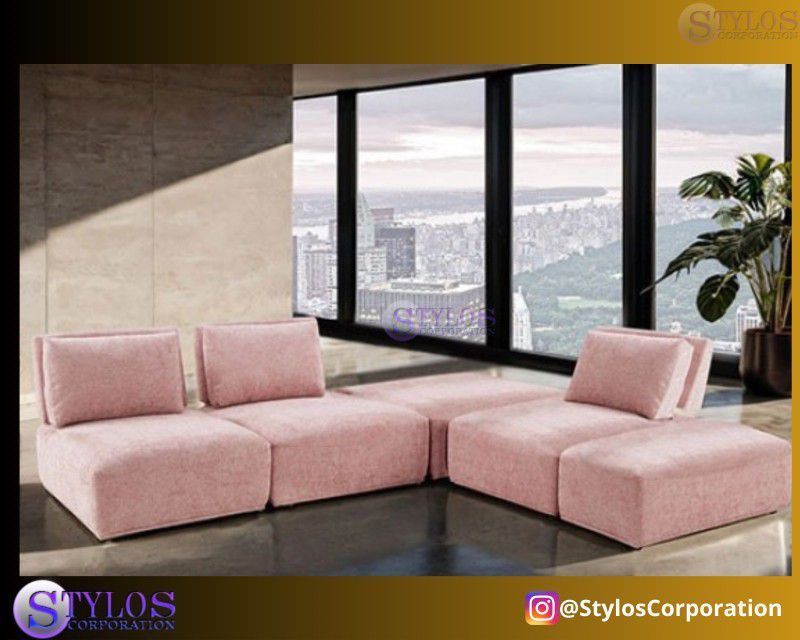 New Sectional (Available In Pink, Light Brown And White)