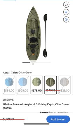 Olive Green Lifetime Tamarack Angler 10 ft Fishing Kayak, Olive Green  (90818) for Sale in Hialeah, FL - OfferUp