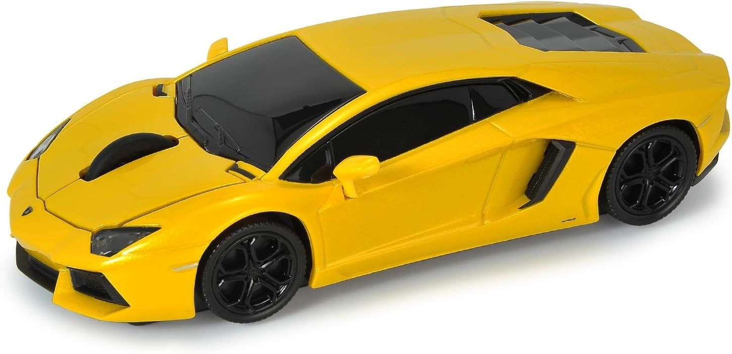 Wireless Computer Mouse - Computer Accessories - Yellow Wirelesss Mouse, Sport's Car Design with LED Lights