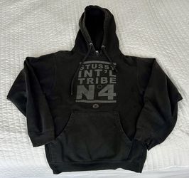 Stussy Graphic Logo Pullover Hoodie Sweatshirt Small 
