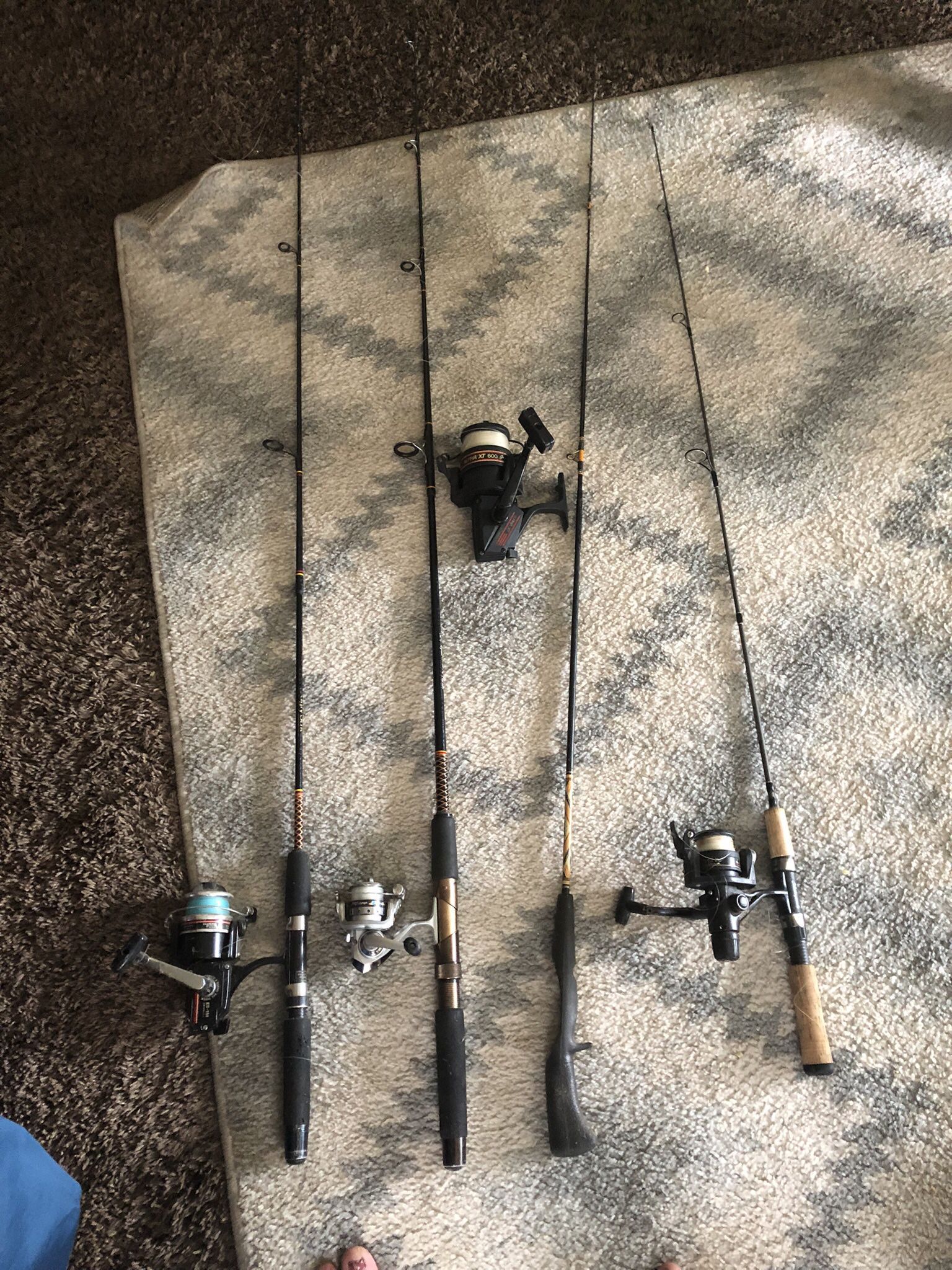 fishing poles and reels