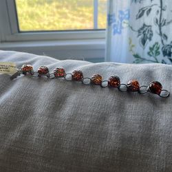 Sterling silver and Amber bracelet