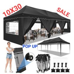 10'x30' Easy Pop Up Gazebo Party Tent Canopy w/  Removable Sidewalls Wedding Party Tent  Canopy With sidewalls-Carpa 
