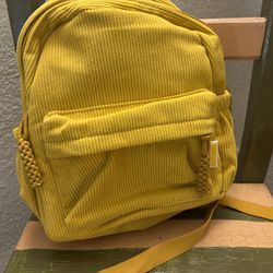 Charming MUSTARD Yellow Corduroy Backpack Purse