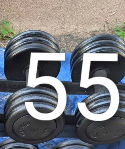 45lb + 55lb dumbells