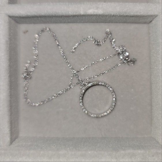 White Gold & Authentic Diamond Necklace 