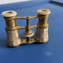 Antique Brass/Mother Of Pearl Binoculars Opera Glasses