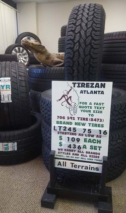 LT 245 75 16 AT BRAND NEW TIRE TIRES $109 EACH $436 SET