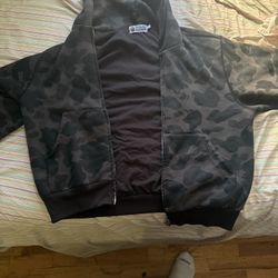 Bape 1ST CAMO HEAVY WASH CROPPED FIT ZIP HOODIE MENS