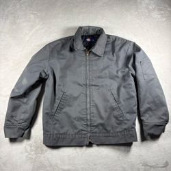 Vintage Dickies Work Jacket Men's Medium Gray Eisenhower Distressed Y2K
