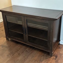 Wooden Glass 2-Door Storage Cabinet