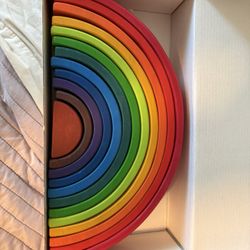 Wooden Rainbow 🌈 Toy Stacker - New In Box 