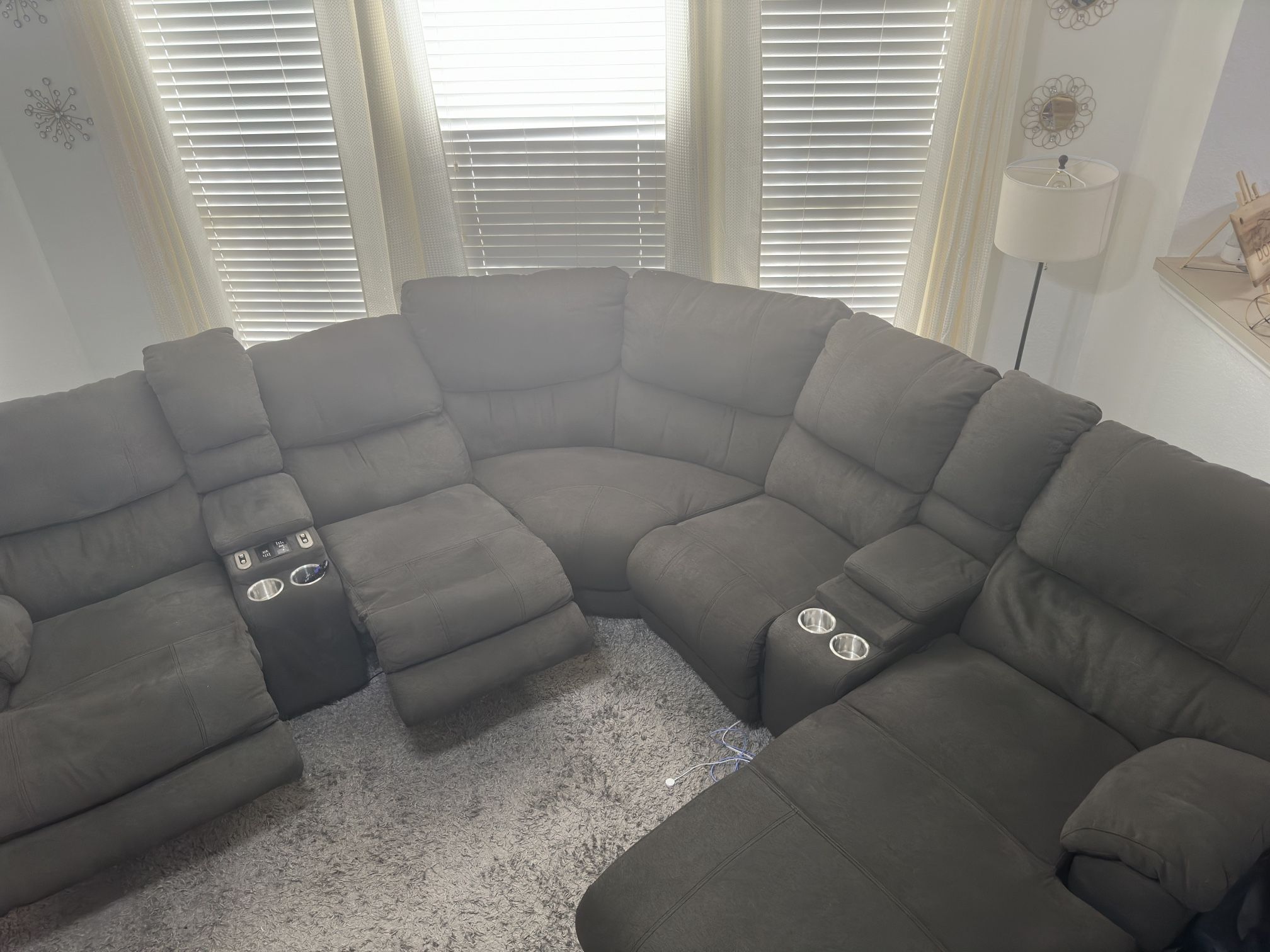 Gently Used Gray Sectional Couch 