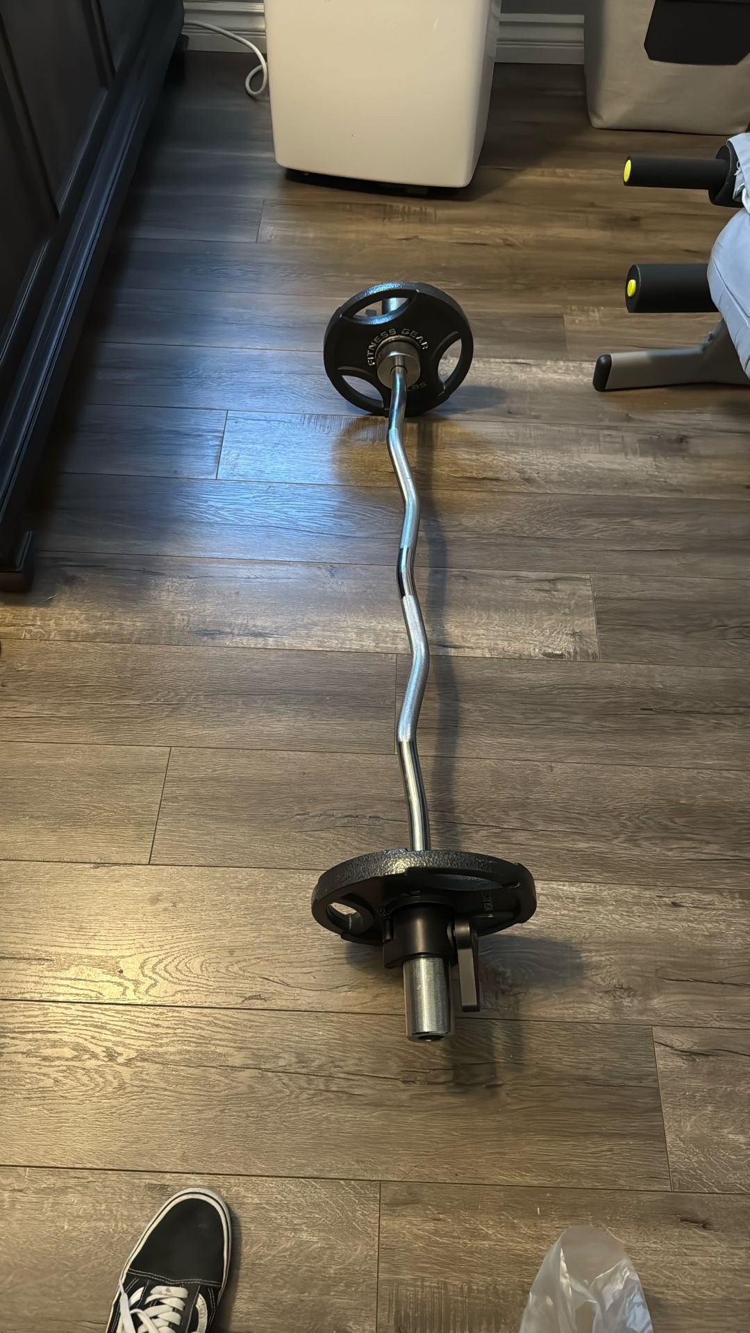 Curl Bar With 10 Pound Weights 