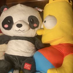Rare 2005 Bart Simpson plush and Kawaii Kuties Panda plush