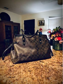 Authentic Coach Signature Drawstring Carryall