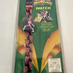 Vintage 1993 Mighty Morphin Power Rangers Watch 1993 Pink Ranger Hologram NEW