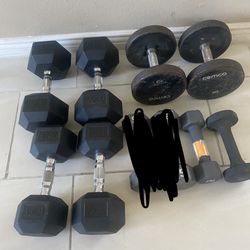 50,40,35,10, pairs of dumbbells weights 270lbs  total prices are in description