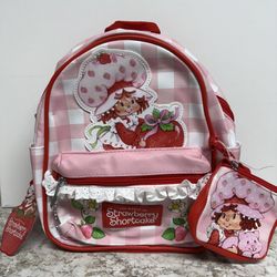 Strawberry 🍓 Shortcake 10.5” Backpack With Coin Purse 