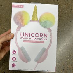 NWT Unicorn Pompom headphones 