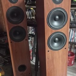Polk Audio R50 Front Port Tower Speaker Pair Cherry Wood