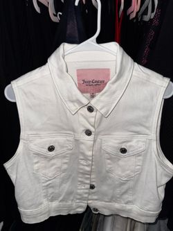 Juicy Couture White Denim Vest Size M