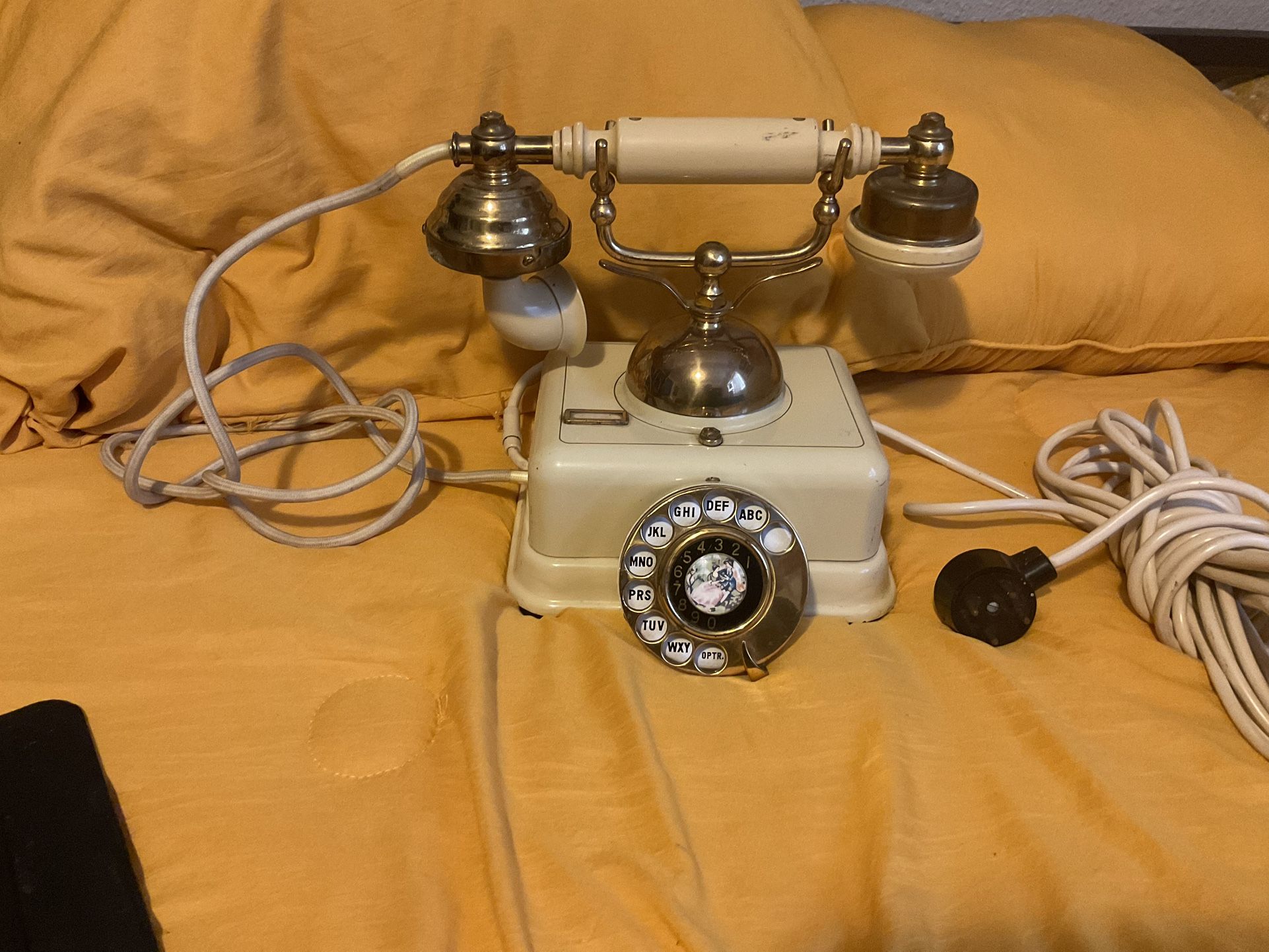 Vintage Danish rotary desk telephone