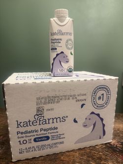 Baby Formula KATE FARMS Pediatric Peptide 1.0 Formula, Vanilla, 12 Pack Hydrolyzed plant-based peptide nutrition for oral or tube feeding with vanilla