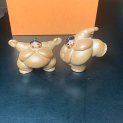 Sumo Wrestlers Ceramic Figurines