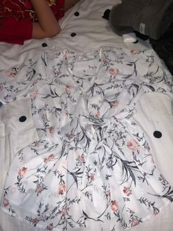 White flowered blouse