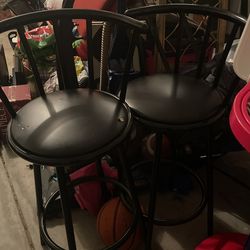 2 Black Bar Stools